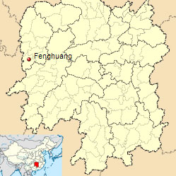 Fenghuang-map-location-Hunan-China-flooding-July-2014